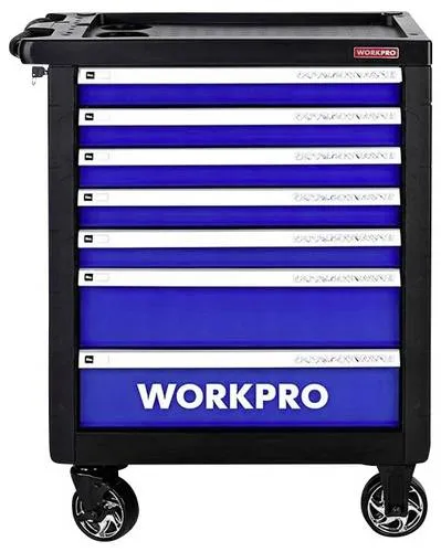 WorkPro WP209074 7-Schubladen Werkstattwagen mit 193 Werkzeugen - Der WorkPro Werkstattwagen bietet mit 193 Werkzeugen eine umfassende Ausstattung für Handwerker. Praktisch und platzsparend, ideal für jede Werkstatt.