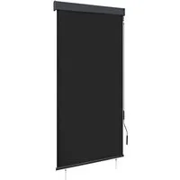 vidaXL Außenrollo 80 x 250 cm Anthrazit - Handbetätigte Senkrechtmarkise - Außenanbau: Dieses UV- und hitzeabweisende Außenrollo aus atmungsaktivem Polyester bietet tagsüber Privatsphäre und schützt vor schädlichen Strahlen. Einfach zu montieren mit Handkurbelmechanismus.