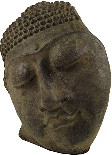 GURU SHOP Buddhafigur, Buddhamaske aus Stein, Braun, 23x20x12 cm, Buddhas
