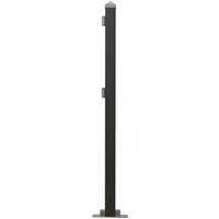 Hepa Solar Endpfosten für PV-Zaun Rechts Stahl Schwarz