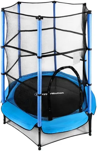 HyperMotion Trampoline für Kinder 55"/140cm - Sicheres Indoor- und Outdoor-Trampolin für Kinder ab 3 Jahren, inklusive Schutznetz und Reißverschluss-Eingang für maximalen Spaß und Sicherheit.
