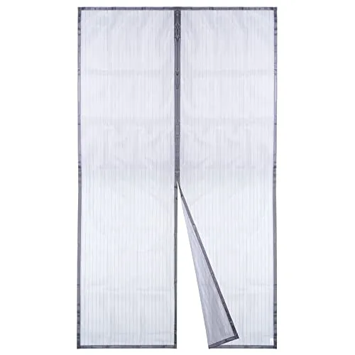 Apalus Fliegengitter Tür, Magnet Insektenschutz 120x240cm, Der Magnetvorhang Ist Ideal Für Die Balkontür, Kellertür und Terrassentür, Kinderleichte Klebemontage Ohne Bohren, Nicht Kürzbar, Grau