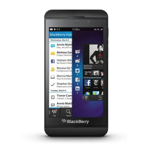 BlackBerry Z10 Handy ohne Vertrag, 10,6 cm (4,2 Zoll) Display, 8-MP-Kamera, 16 GB, Dual-Core 1,5 GHz, 2 GB RAM, Schwarz