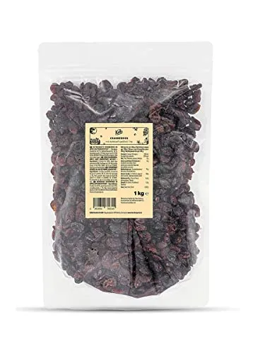 KoRo - Cranberries mit Apfelsaft gesüßt 1 kg - Naturbelassene und umgeschwefelte Trockenfrüchte ohne künstliche Zusätze