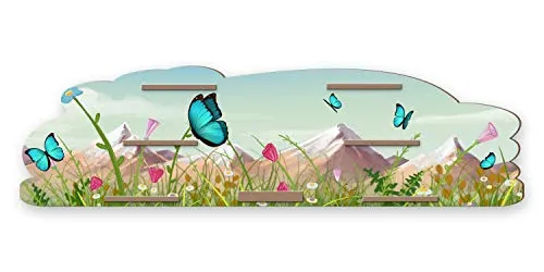Regal „Schmetterlinge“ geeignet für Toniebox und Tonies inkl. 40 Metallplättchen für Flexible Befestigung der Tonie Figuren (Schmetterlinge)