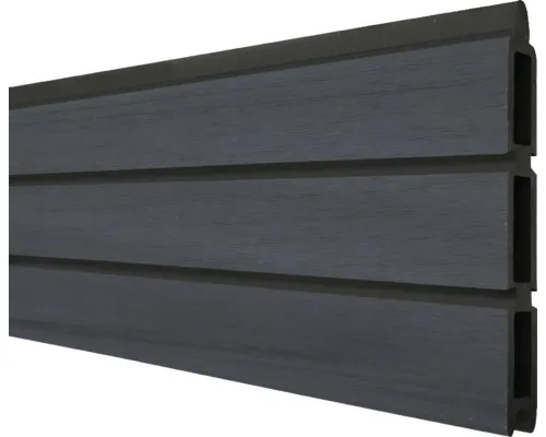 GroJa Solid Rhombus Steingrau - 180x30x1,9cm Einzelprofil - Gartenzäune: Exklusives BPC-Profil in extravagantem Design mit eleganten Schattenfugen, ideal für kreative Selbstbauprojekte.