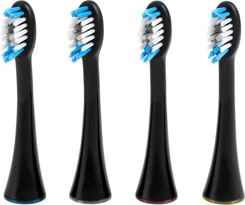 SonicSmile Bürstenköpfe (4 Stück) - Schwarz für die ganze Familie - SonicSmile Bürstenköpfe schwarz (4 Stück) für optimale Mundpflege. Mit Farbringen zur einfachen Unterscheidung – ideal für die ganze Familie. Weiche Dupont-Borsten sorgen für eine sanfte und gründliche Reinigung.