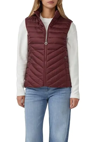 s.Oliver RED LABEL Slim Fit Steppweste - Moderne Damen Funktionsjacke in Bordeaux mit schmaler Passform und Stehkragen, ideal für vielseitige Outfits und praktische Taschen.