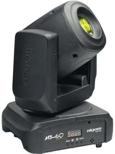 Algam Lighting Motorisierter Spot MS60 - Kompakter Moving-Head-Spot mit 60W LED-Beam, motorisiertem Fokus und vielseitigen Effekten. Ideal für professionelle Lichtshows, bietet schnelle PAN und TILT Bewegungen sowie einfache DMX-Steuerung.