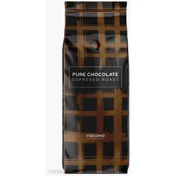YOCOMO Pure Chocolate Espresso Roast 1kg - Hochwertiger Kaffee mit intensivem Zartbitterschokoladen-Aroma, ideal für Siebträger, Vollautomat oder Mokkakanne. Besteht aus 70% Robusta und 30% Arabica für einen vollen Körper und nussbraune Crema.