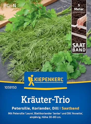 Kiepenkerl Kräuter-Triosamen Laura, Jantar, Annette 1059150 - Beliebte Würzkräuter für frische Zubereitungen - Kräutermischung, Kräutersamen, Gewürzmischung