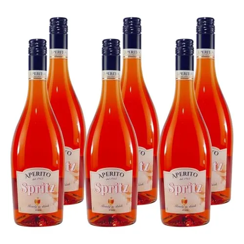 Aperito Spritz (6 x 0,75L) - Spritziger Genuss für jede Feier - Cocktails - Erfrischender Aperitif mit Zitrusnoten, ideal gekühlt pur oder mit Soda. Perfekt für Partys und gesellige Abende.