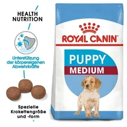 ROYAL CANIN Medium Puppy - 15kg Trockenfutter für mittelgroße Welpen, ausgewogene Ernährung für gesundes Wachstum und Entwicklung, Rabatt-Code ROYAL-5 für 5% Ersparnis!