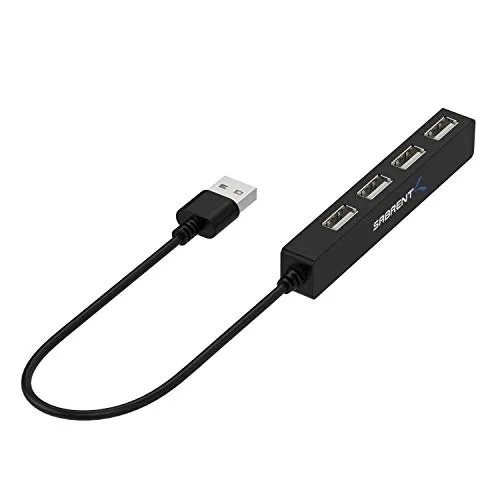 SABRENT USB Hub, USB Adapter 2.0, USB verlängerung mit EIN/AUS-schaltern Geeignet, USB Verteiler mehrfach für PS4/PS5, PlayStation 5, Laptop, PC, drucker, MacBook, USB Stick, Notebook (HB-MCRM)