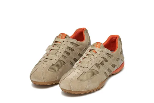 Geox Herren U Snake ORIGINAL A Sneaker, Sand, 48 EU - Herren-Sneaker mit atmungsaktiver, stoßgedämpfter Sohle für maximalen Komfort und herausnehmbarer Innensohle für individuelle Anpassung.
