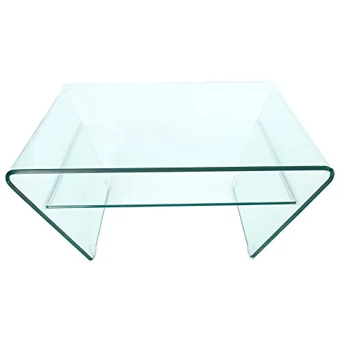riess-ambiente Couchtisch FANTOME 70cm transparent - Moderner Couchtisch aus hochwertigem Sicherheitsglas mit einzigartigem trapezförmigen Design und zusätzlichem Ablagefach – ein stilvoller Hingucker für Ihr Wohnzimmer.