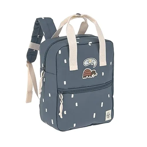 LÄSSIG Kinderrucksack Happy Prints Mini Square Backpack, Midnight Blue - Schulranzen aus wasserabweisendem Polyester, ideal für Kinder ab 3 Jahren, mit verstellbaren und gepolsterten Schultergurten für optimalen Tragekomfort.