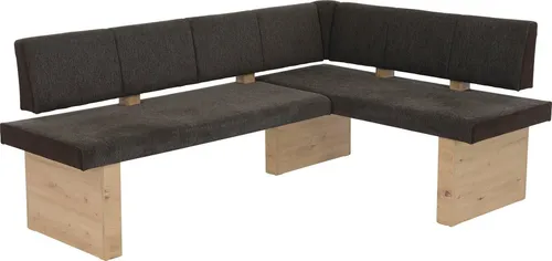 HELA Eckbank LINN, Beidseitig montierbar, Braun - Eckbank für 4 Personen, beidseitig montierbar mit gepolsterter Rückenlehne und Sitzfläche. Ideal für gemütliche Essbereiche.