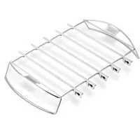 Kebab-Set 6606, Spieß edelstahl, 6-teilig - Geschirr für Grillliebhaber: 6-teiliges Edelstahl-Kebab-Set, perfekt für WEBER Q 200/2000 und größere Gasgrills sowie Holzkohlegrills ab 47cm.