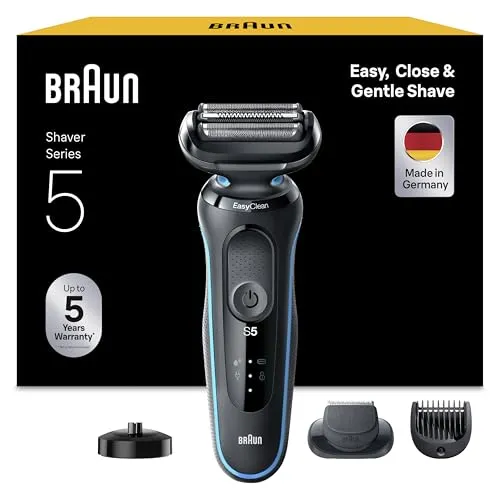 BRAUN 51-M4500cs Rasierer Series 5 - Folienrasierer für Herren, elegantes Design in Schwarz und Mintgrün, präzises Rasieren ohne Reinigungsstation