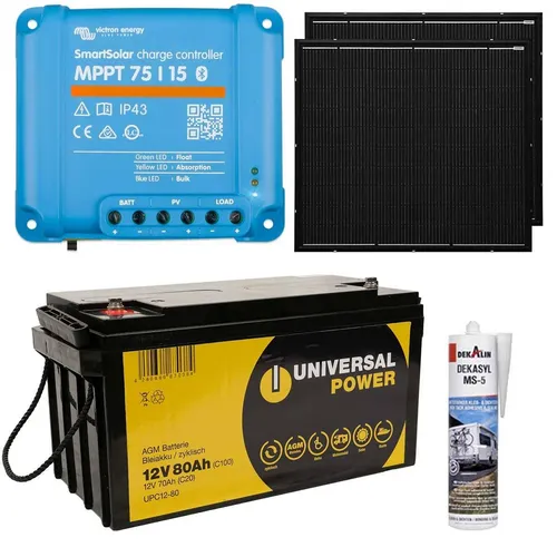 a-TroniX Solaranlage Wohnmobil 220W - Effiziente Energie für unterwegs - Caravan-Zubehör mit 220W Solaranlage, 80Ah Batterie und Victron MPPT Laderegler für optimale Energiegewinnung unterwegs.