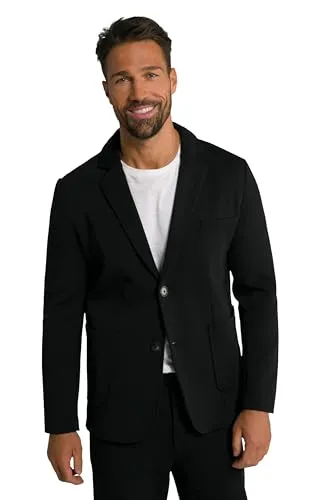 JP 1880 Herren Sweatsakko, Flexnamic® Business Blazer in Schwarz, 4XL EU - Sakkos für Herren mit Standardlänge und Fronttaschen, bietet ein angenehmes Tragegefühl für den modernen Business-Alltag.