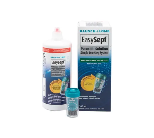 Easysept 120ml Probepack Urlaubspack von Bausch & Lomb - Praktisches Kontaktlinsenpflegemittel im handlichen 120ml Format, ideal für Reisen. Sorgt für eine zuverlässige Reinigung und Pflege Ihrer Kontaktlinsen.