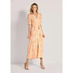 MADELEINE Maxikleid Durchgeknöpftes Sommerkleid mit floralem Print rot 36