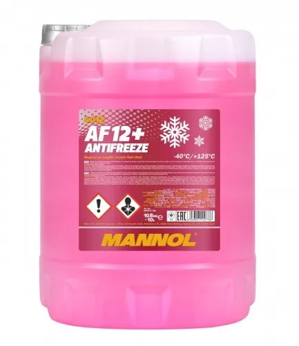 Mannol MN Antifreeze AF12+ Longlife 10 L - Hochwertiger Frostschutz bis -40°C, ideal für langfristigen Schutz in Fahrzeugen, perfekt für kalte Wintermonate.