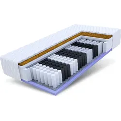 Matratze VOYAGER 90x200 cm - Taschenfederkern mit Kokos, Höhe 24 cm - Hochwertige Matratze mit 7 Zonen für ergonomischen Schlaf, antiallergisch dank Kokos und Purotex®-Technologie, abnehmbarer PREMIUM Jersey Bezug für optimale Belüftung.