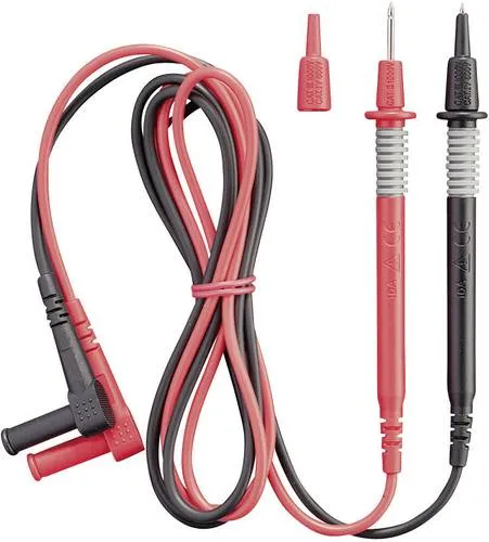 Benning 044146 Sicherheits-Messleitungs-Set Lamellenstecker 2mm Prüfspitze 1.00m Schwarz, Rot 1St.