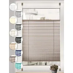 Sonello Plissee ohne Bohren Rollo Klemmfix für Fenster & Tür Lichtschutz, blickdicht, ohne Bohren, verspannt, Klemmfix, 85cm x 100cm Braun Faltrollo, Easyfix, Sonnenschutzrollo, Jalousie braun 85 cm x 100 cm