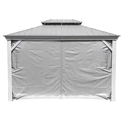 Vorhang-Set SOJAG für Aluminium Pavillon Messina 12x16 Taupe - Seitenteile für Gartenhäuser, aus hochwertigem Polyester, bieten Sichtschutz und Windschutz für gemütliche Stunden im Freien.