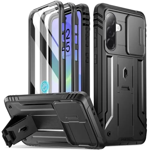 Poetic Revolution Schutzhülle für Samsung Galaxy A36 5G, [Schiebe-Kamera-Abdeckung] [Displayschutzfolie funktioniert mit Fingerabdruck-ID], Militärqualität, robust, stoßfest, Galaxy A36 5G, mit