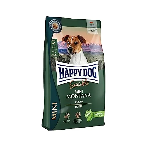 Happy Dog Sensible Mini Montana 4kg - Hundefutter für kleine Hunde - Alleinfuttermittel für ausgewachsene, normalaktive Hunde bis 10 kg - mit ausgewogenen Zutaten für optimale Gesundheit.