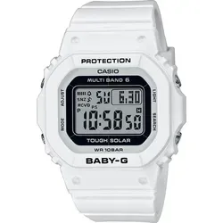 Casio Baby-G Damenuhr Solar Funkuhr BGD-5650-7ER - Weiß/Grau - Digitaluhr mit Solarbetrieb und Funkempfang, ideal für umweltbewusste Frauen. Mit Super Illuminator und wasserdicht bis 10 Bar für aktive Lebensstile.