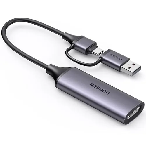 UGREEN 4K HDMI auf USB C/A Capture Card - Hochwertige Video Capture Card für 1080P Aufnahmen, ideal für Livestreaming und Gaming. Kompatibel mit Switch, PS5 und mehr. Treiberfreie Nutzung für unkomplizierte Anwendungen.