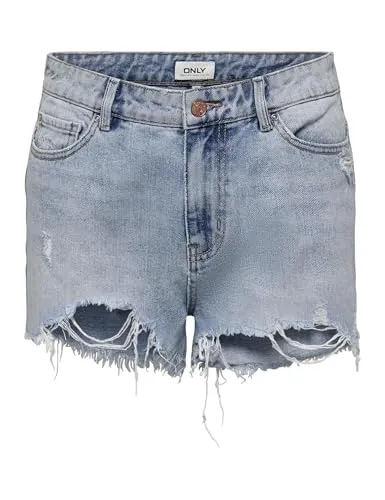 ONLY Damen Denim Jeans Shorts ONLPACY | High Waist Destroyed Bermuda - Stylische kurze Bermuda Jeans Shorts in High Waist, ideal für den Sommer und perfekt für lässige Outfits.