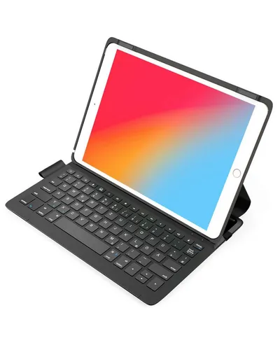 Inateck Ultraleichte Tastatur Hülle für iPad 2021-2019 & iPad Pro 10.5 - Kabellose Tastatur mit Smart Power Knopf, ultraleicht und nur 360g, ideal für mobiles Arbeiten mit bis zu 90 Tagen Betriebsdauer.