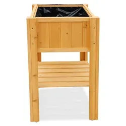 HABAU Hochbeet Kompakt mit Ablage 60 x 45 x 89 cm - Praktisches Hochbeet für Kräuter und Blumen, ideal für Garten oder Balkon. Mit Ablagefläche für Werkzeuge. Perfekt für kleine Räume und sofort bepflanzbar mit mitgelieferter Folie.