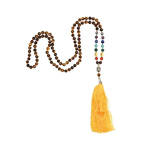 Bodhi Mala 7 Chakren mit Türkis, 108 Perlen