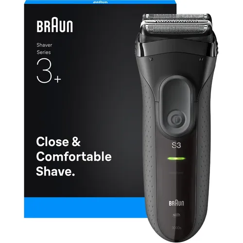 Braun Series 3+ Rasierapparat - Hochwertiger Rasierer mit 3-fach Schersystem für eine gründliche und sanfte Rasur, ideal für empfindliche Haut.