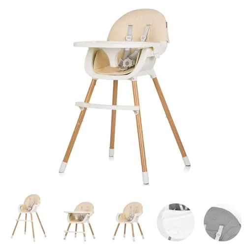 Chipolino Kinderhochstuhl Rio 2 in 1 - Rutschfeste Beine und 5-Punkt-Gurt - Hochstuhl und Kinderstuhl in einem, ideal für Kinder ab 6 Monaten. Mit rutschfesten Beinen und 5-Punkt-Sicherheitsgurt für optimale Sicherheit. Praktisch und einfach zu reinigen!
