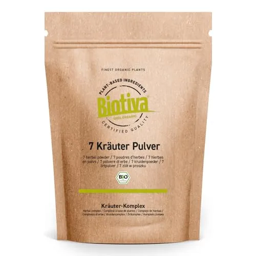 Kräuter Pulver Bio 100g - Bitterstoffe Komplex - Bitterkräuter vegan - Wacholder Anis Kümmel Bibernellwurzel Schafgarbe Wermut Fenchel - Nach Bertrand Heidelberger - Biotiva 7