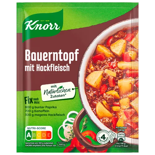 Knorr Fix Bauern-Topf mit Hackfleisch Würzmischung 43g Packung