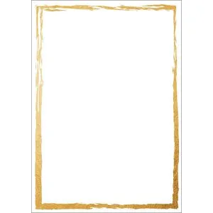 Sigel Briefpapier DP614 - A4 Motivpapier mit Goldrand - Elegantes A4 Briefpapier mit 50 Blatt und beidseitigem Goldrand-Design. 200 g/m² starker Edelkarton, ideal für Einladungen, Menükarten oder Info-Aushänge.