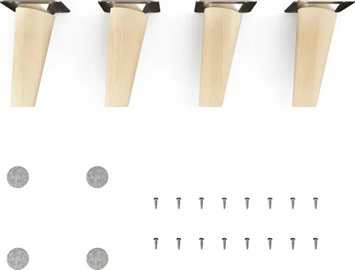 4x Sossai Holzfüße rund - 10cm Buche Naturbelassen, schräge Ausführung - Tischbeine aus massivem Buchenholz, extrem stabil mit hoher Traglast von 75 kg pro Bein. Ideal für kreative Möbelprojekte und individuelle Gestaltung.