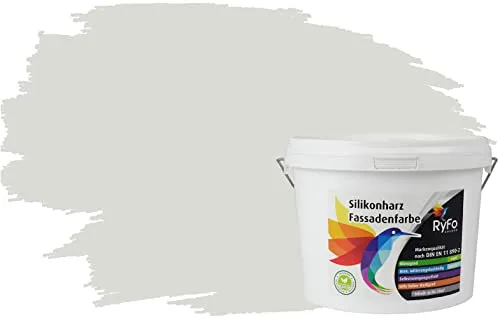 RyFo Colors Silikonharz Fassadenfarbe Weißtöne, 1 L - Hochwertige Silikonharz Fassadenfarbe in eleganten Weißtönen. Wasserabweisend und UV-beständig, ideal für langlebige und gepflegte Fassadenoberflächen. Ergiebigkeit ca. 4-5 m² pro Liter, für professionelle Anwendungen.
