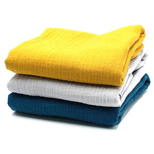 VmG-Store 3X Musselin Set je 0,5m x 1,35m Double Gauze Stoff 100% Baumwollstoff Tex Standard 100 (3er Set je 0,5m, Set18)
