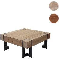 Couchtisch HWC-A15, rustikaler Wohnzimmertisch aus Tannenholz - Couchtisch im Industrial Look, MVG-zertifiziert und mit stabilen Metallfüßen. Perfekt als TV-Tisch oder Beistelltisch für ein besonderes Ambiente.